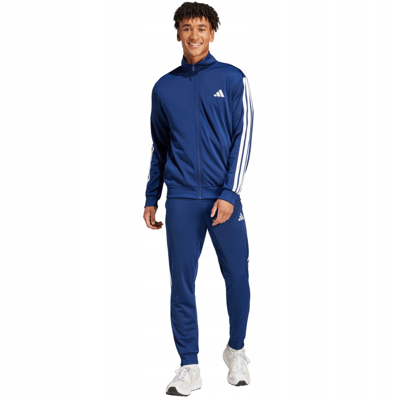 Pánska tepláková súprava adidas Sportswear Basic 3-Stripes modrá JI8859 :XL