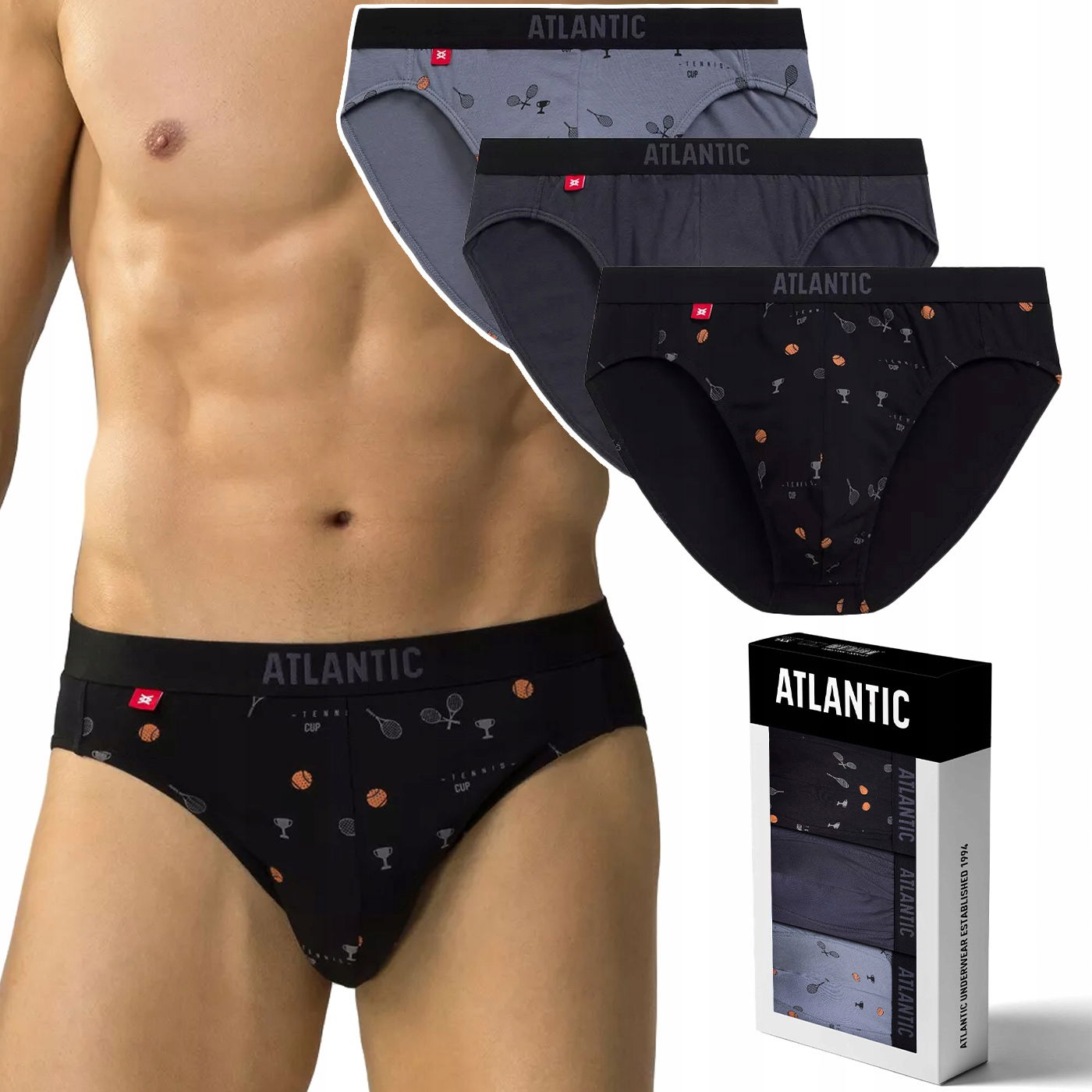 Pánske Bavlnené slipy 3 Páry Atlantic 3MP-171 XXL