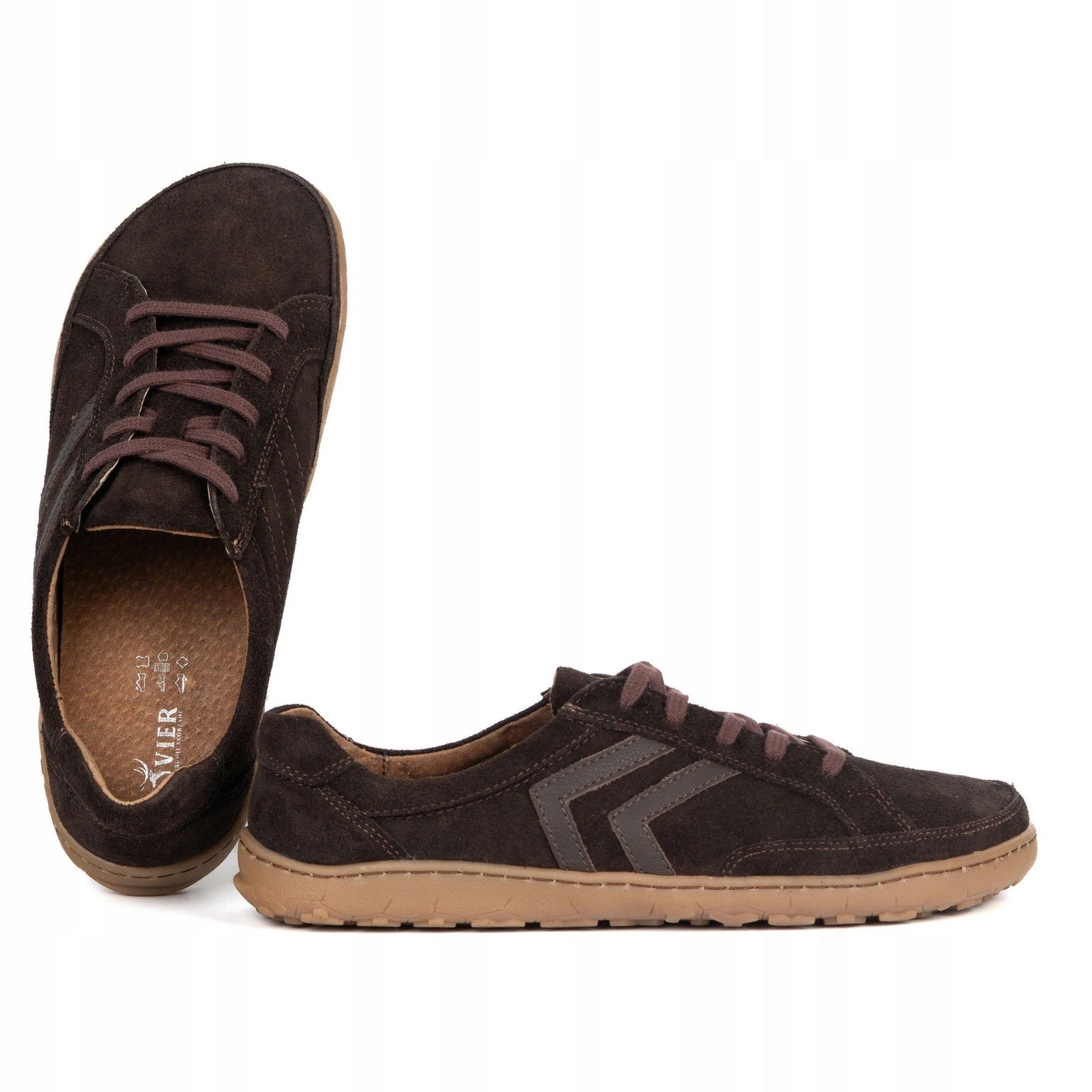 Pánske kožené barefootové topánky Pivot zero drop anatomický nos, hnedé 40
