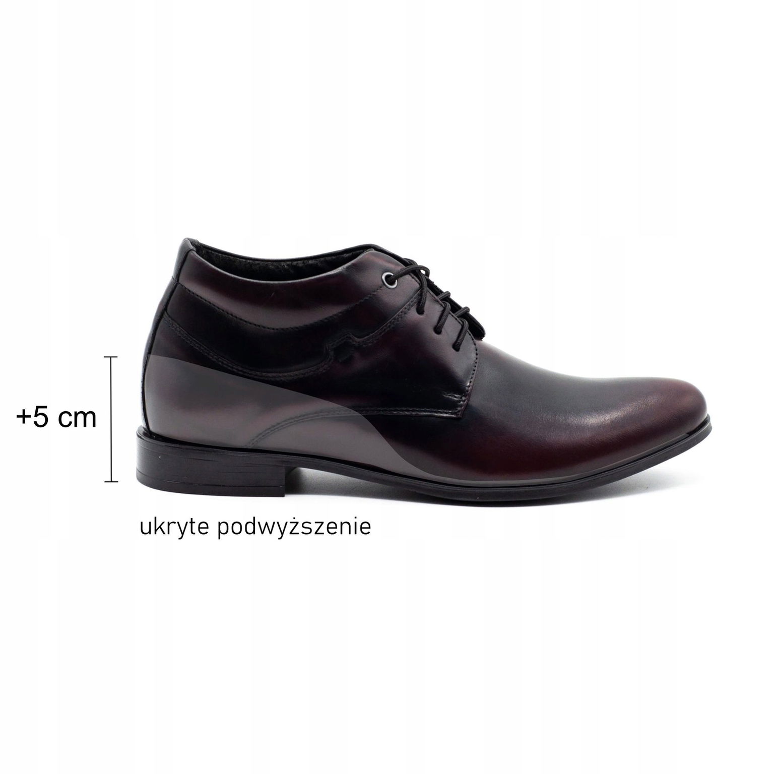 Pánske kožené vyvýšené topánky +5 cm 300LU kabir 40