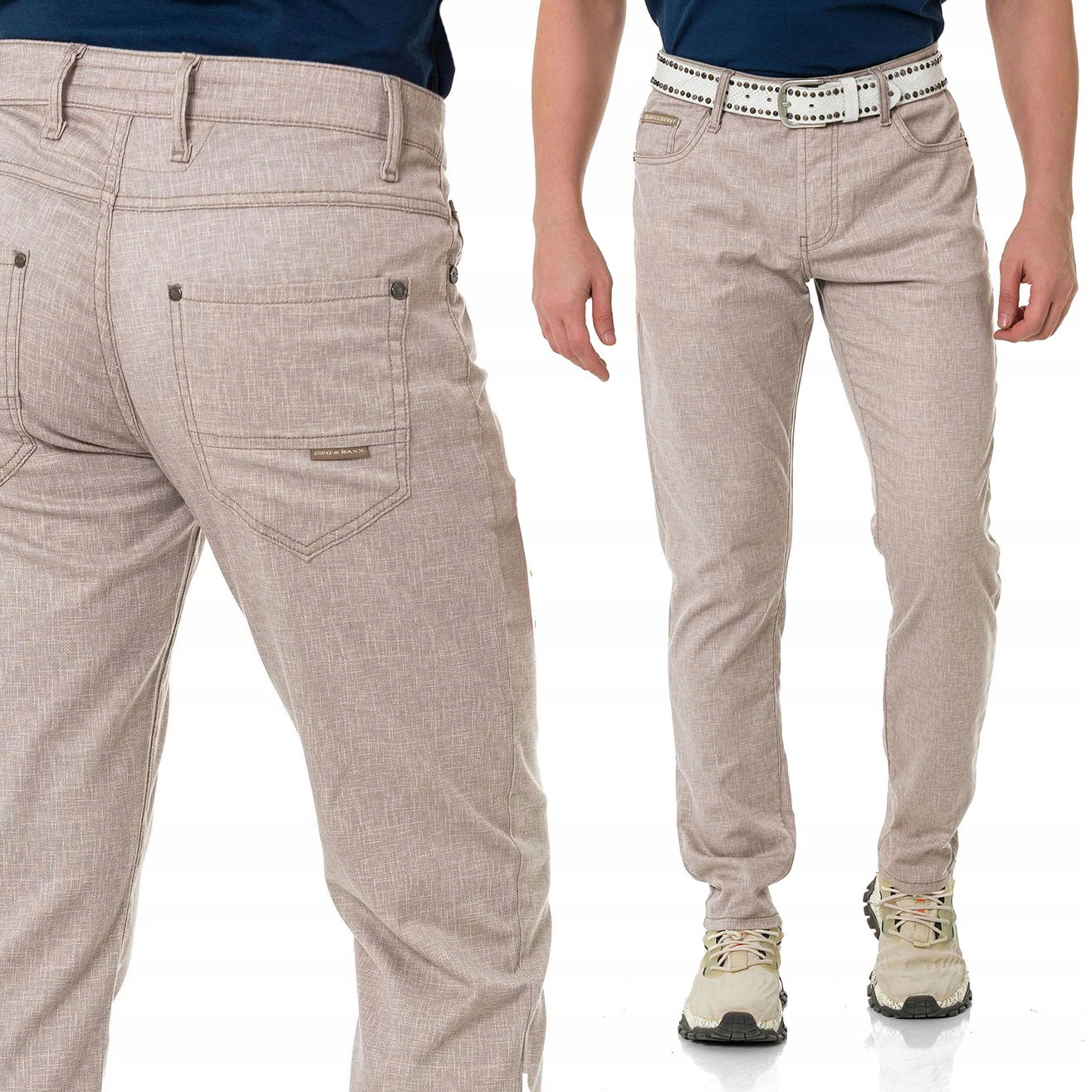 Pánske nohavice Cipo Baxx Chinosy Casual Slim Elastické