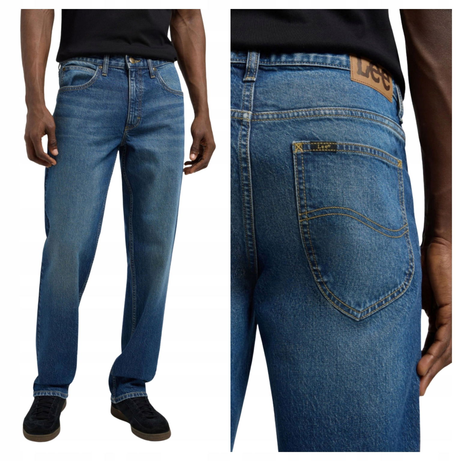 Pánske Nohavice Džínsové Lee West Deacon Klasické Denim W34 L32