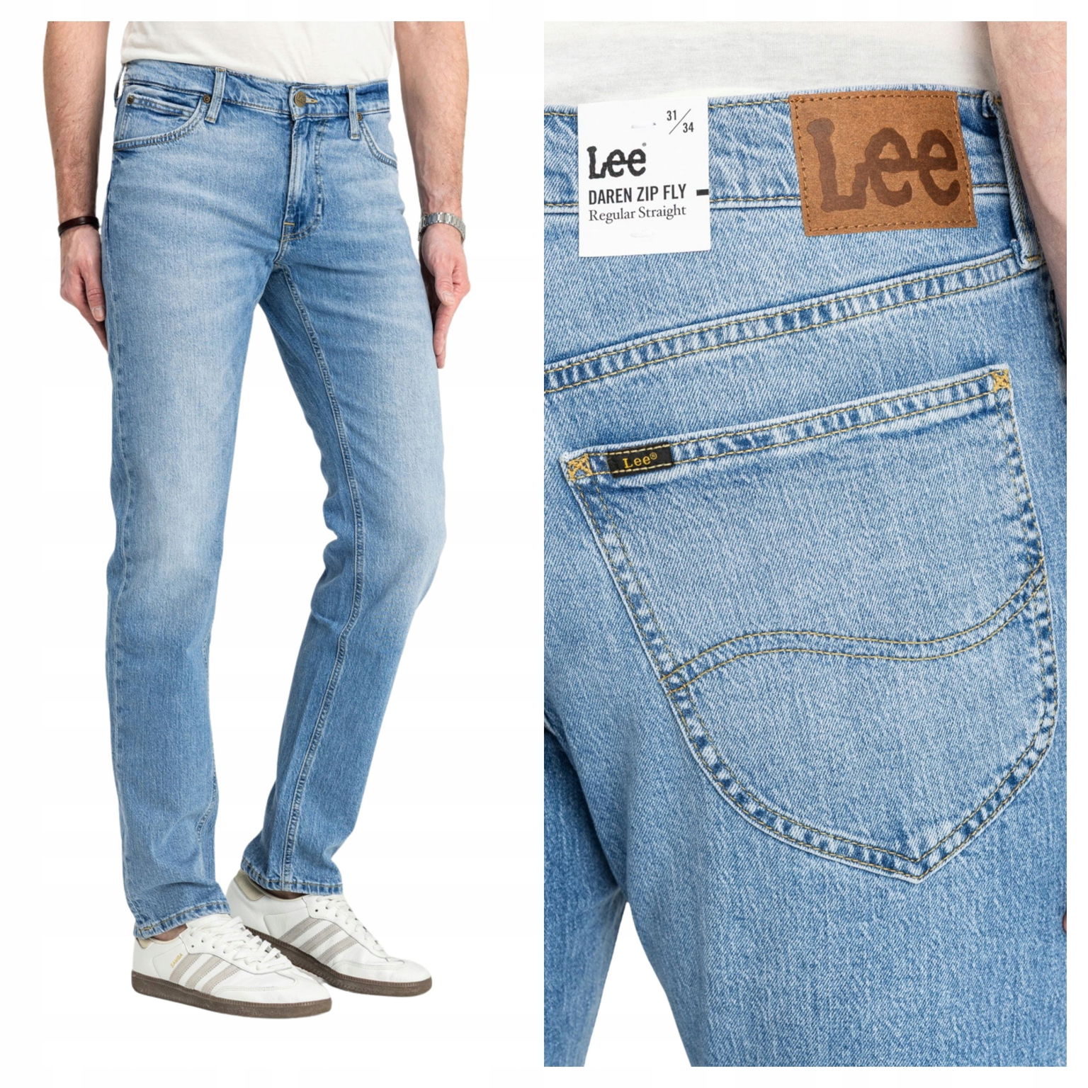 Pánske nohavice Lee Daren Straight Džínsy Horizon Blue 112367189 W31 L34