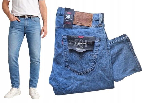 pánske nohavice Levi's 501 St Slim Taper W33 L30 33x30 Premium svetlé