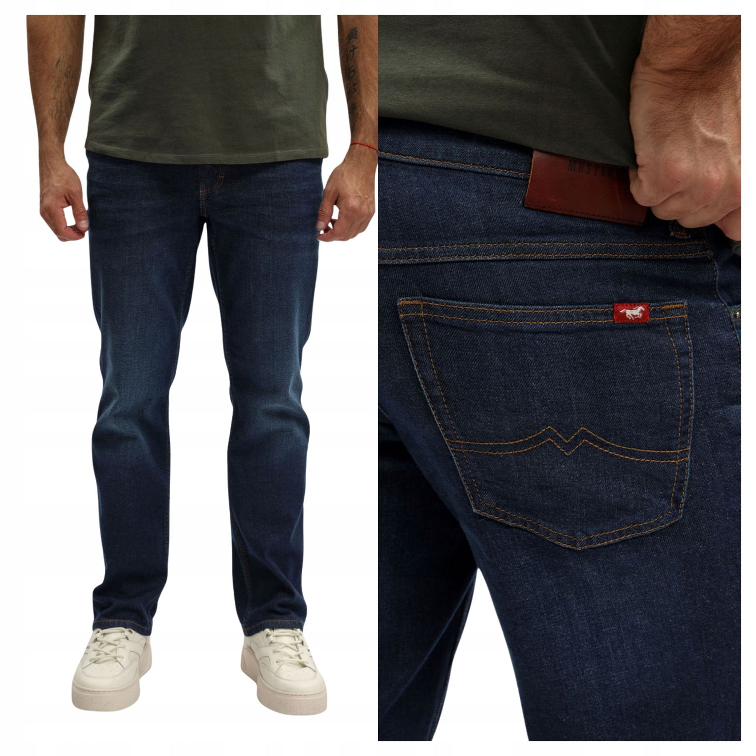 Pánske nohavice Mustang Tramper Straight Jeans Modré Denim Blue W32 L32