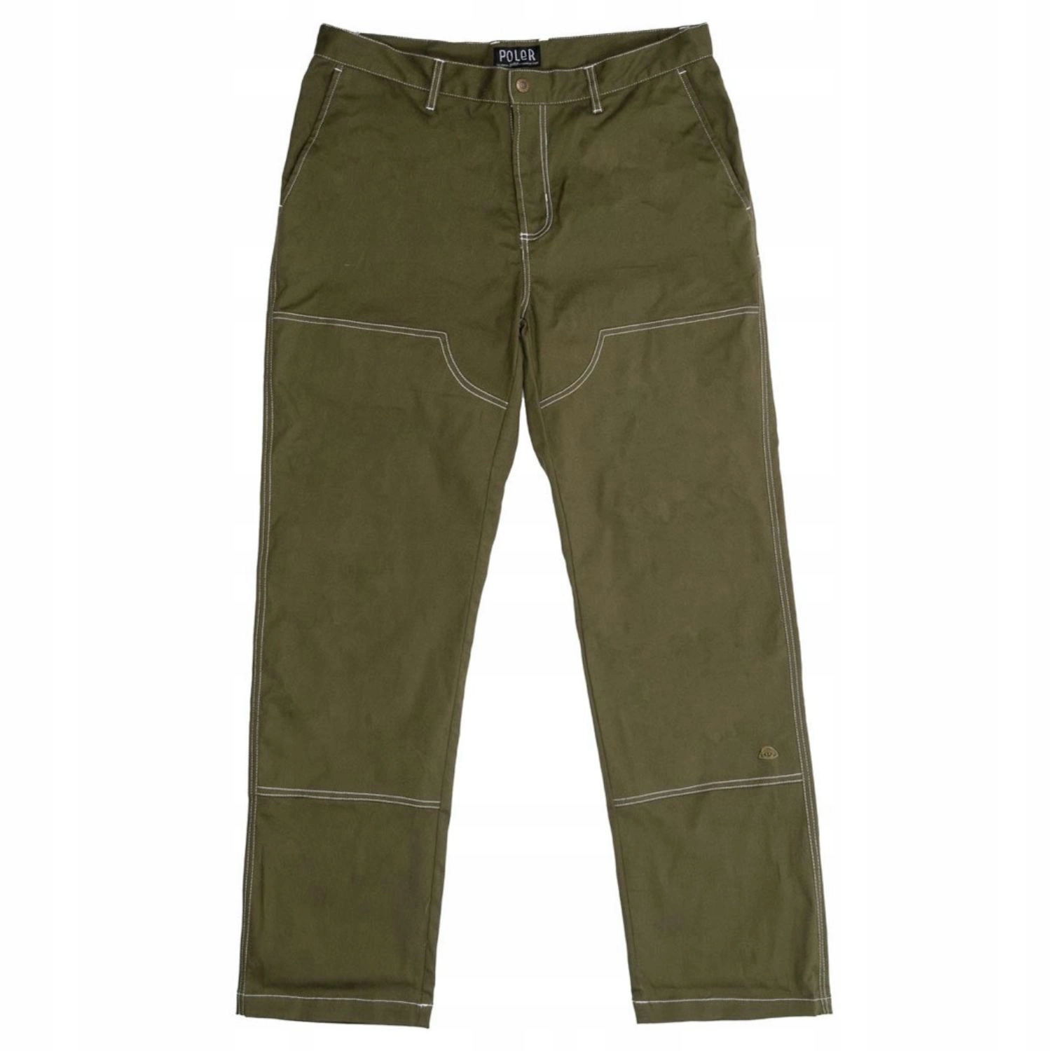 Pánske nohavice Poler Campo bavlnené zelené khaki workwear regular veľ. 32