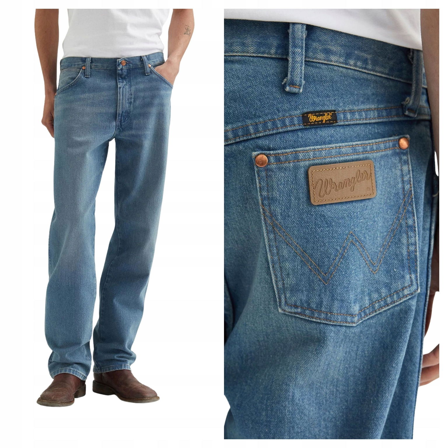 Pánske nohavice Wrangler 13MWZ Iron Forge Klasické bavlnené Denim W33 L34