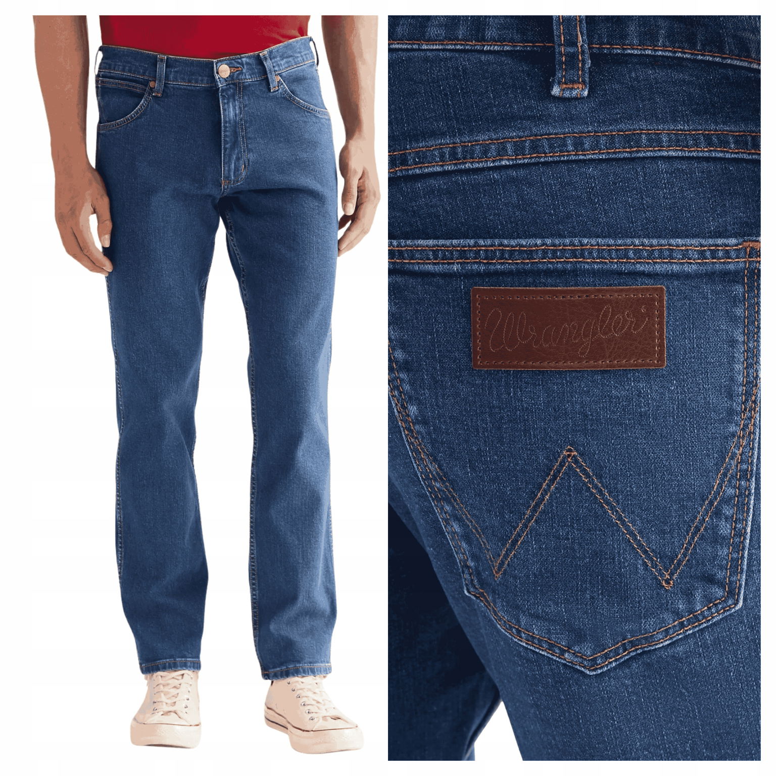 Pánske nohavice Wrangler Greensboro Džínsové Regular Fit Modré W33 L30