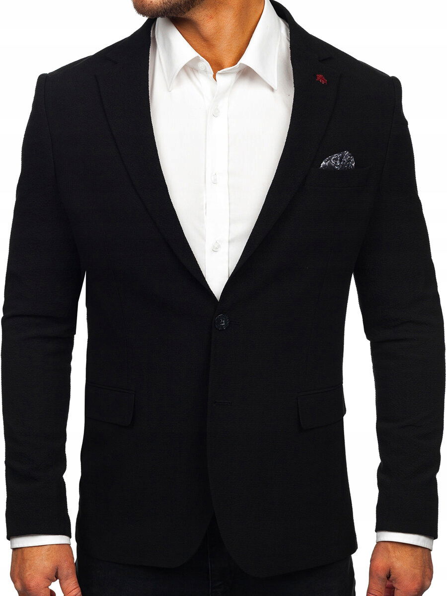 Pánske Sako Casual Čierne 026 DENLEY_S/48