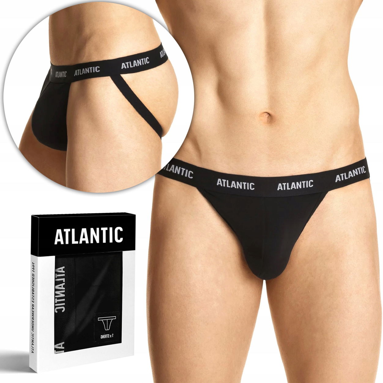 Pánske Slipy Atlantic 1571 Jockstrap vonkajšie L