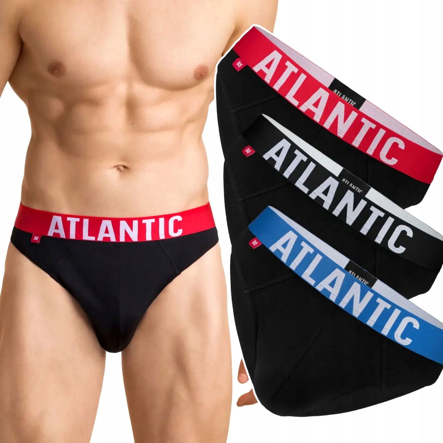 Pánske slipy Sport 3-PAK bavlnené Atlantic 3SMP-003 L