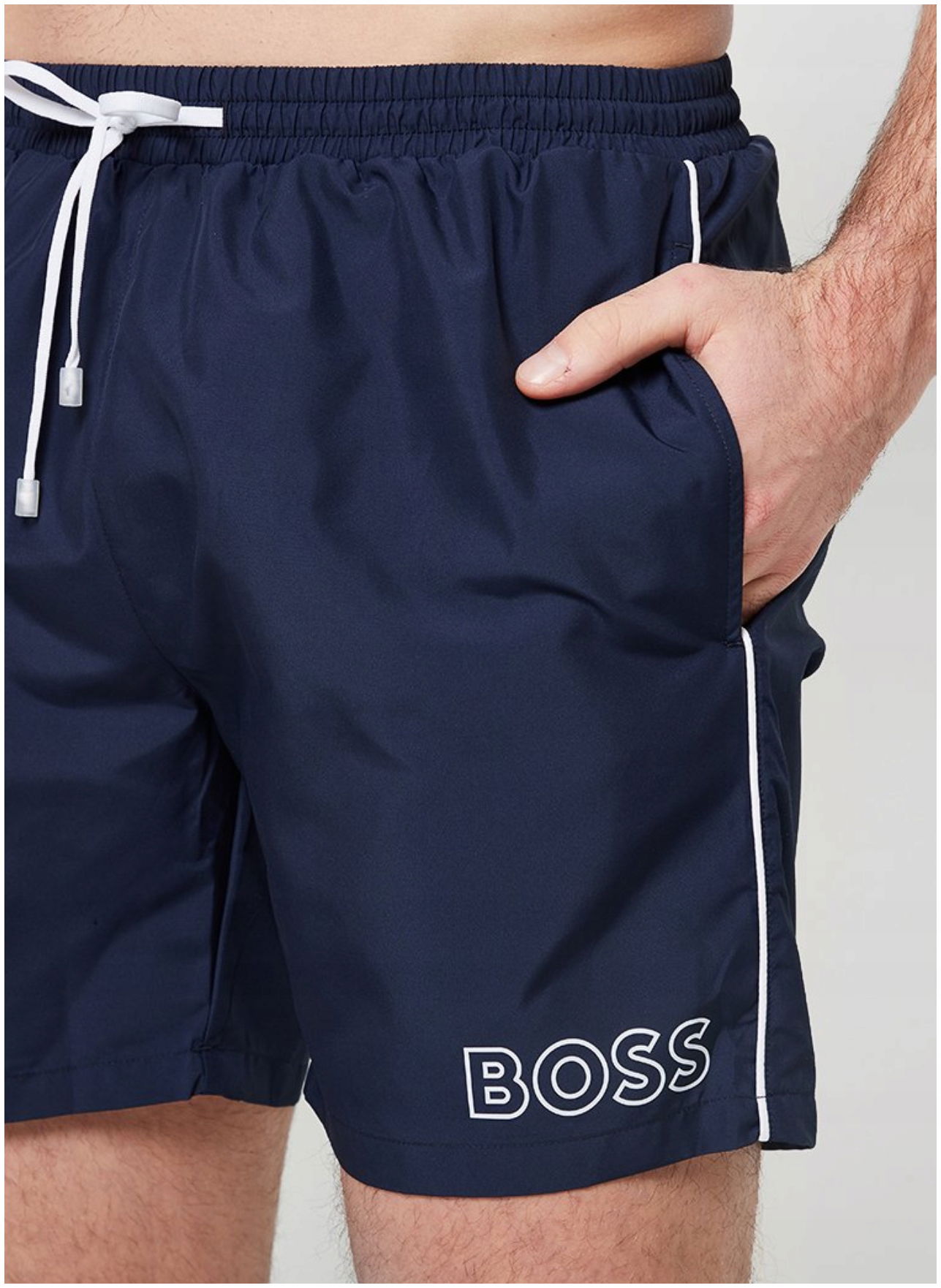 Pánske tmavomodré plavkové šortky Boss L