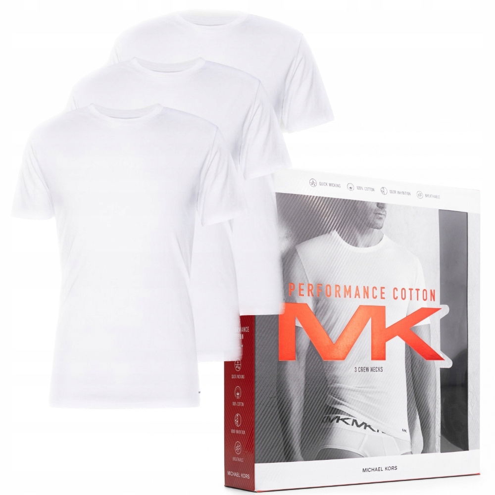 Pánske tričko Michael Kors 3 pack biele C-neck XL