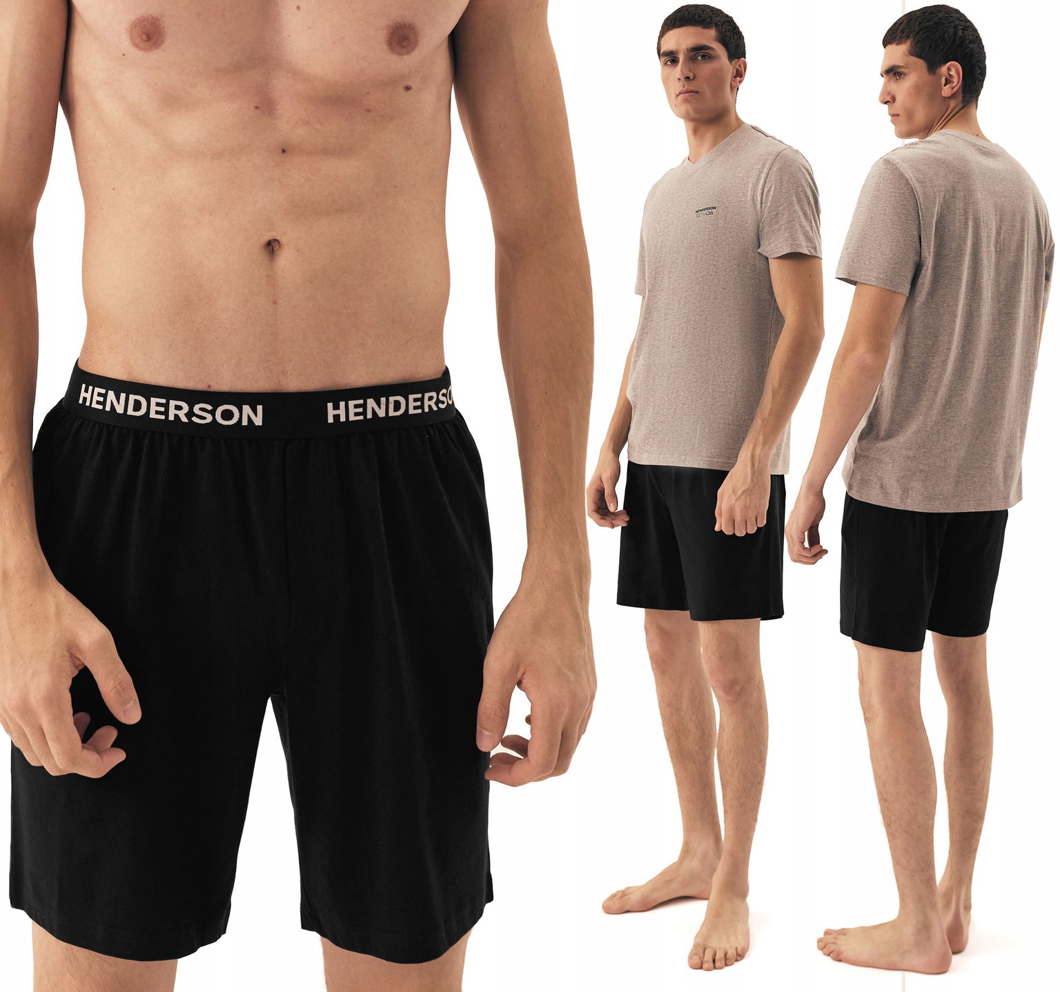 Pánske voľné šortky na spanie čierne Henderson Select XXL