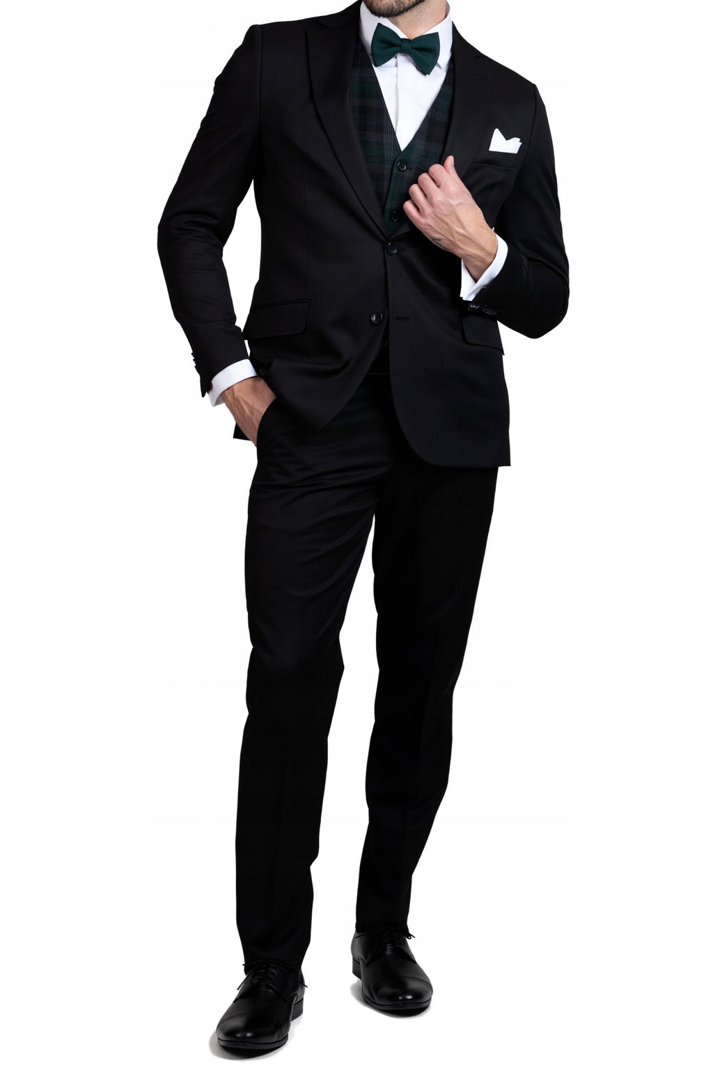 Pánsky jednoradový oblek čierny Slim Premium 182/116/102