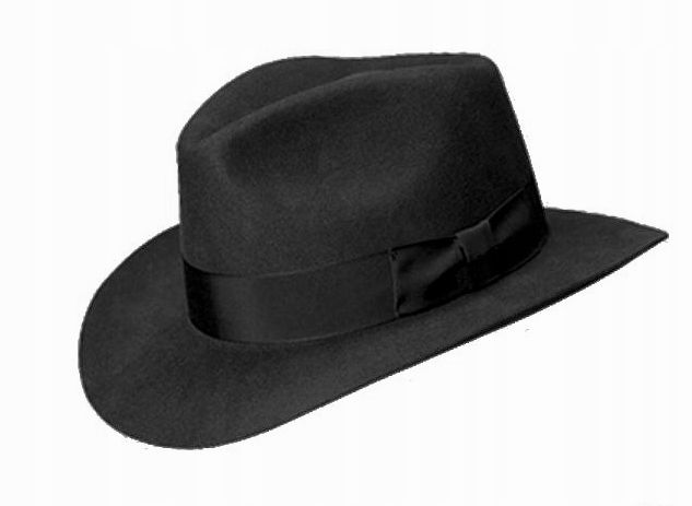 Pánsky klobúk Fedora Vlnený Čierny Indiana Jones Witleather Skoczów