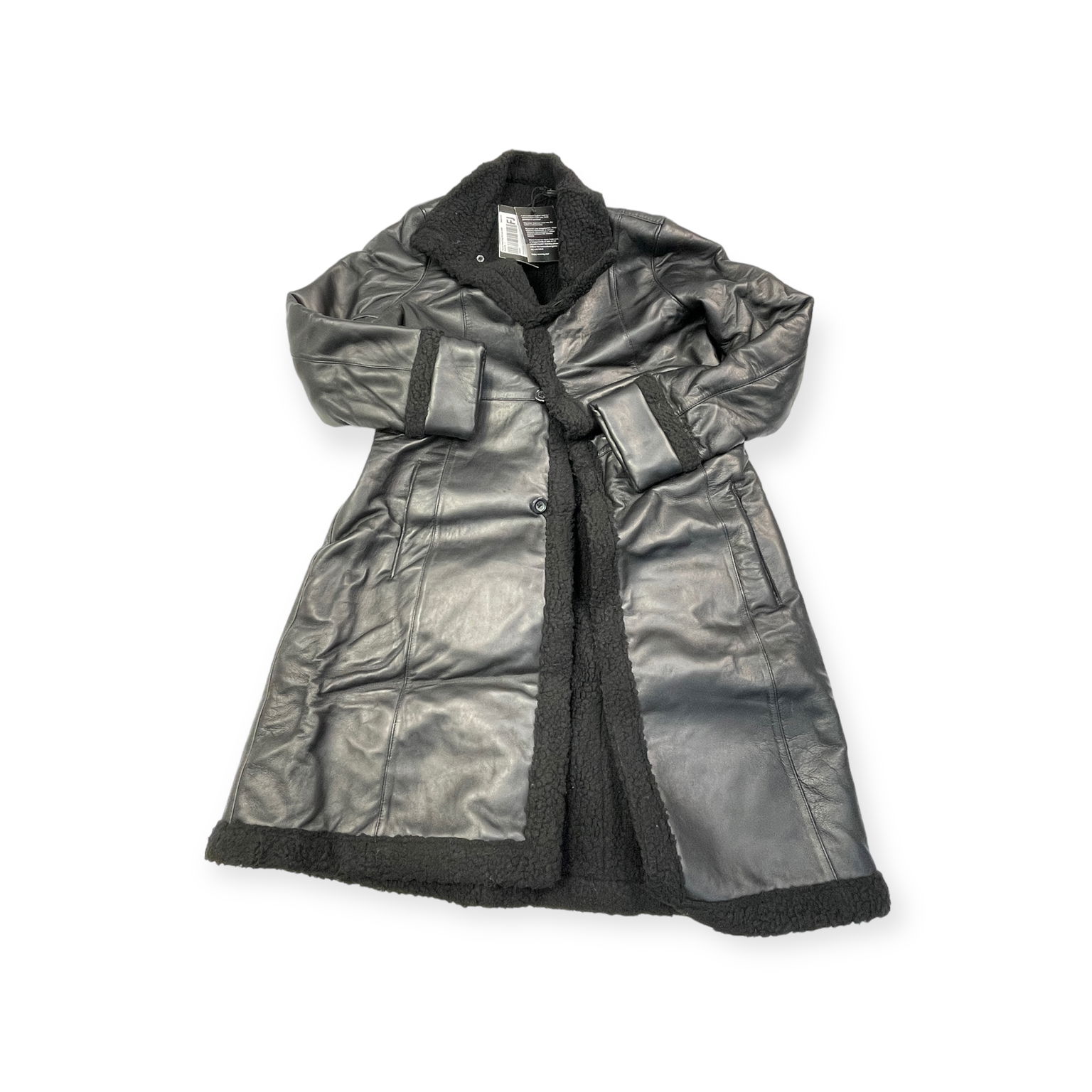 Pánsky kožený kabát čierny Real Leather L