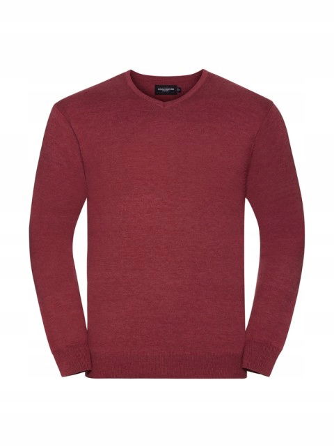 Pánsky sveter V-neck Russell Cranberry Marl M