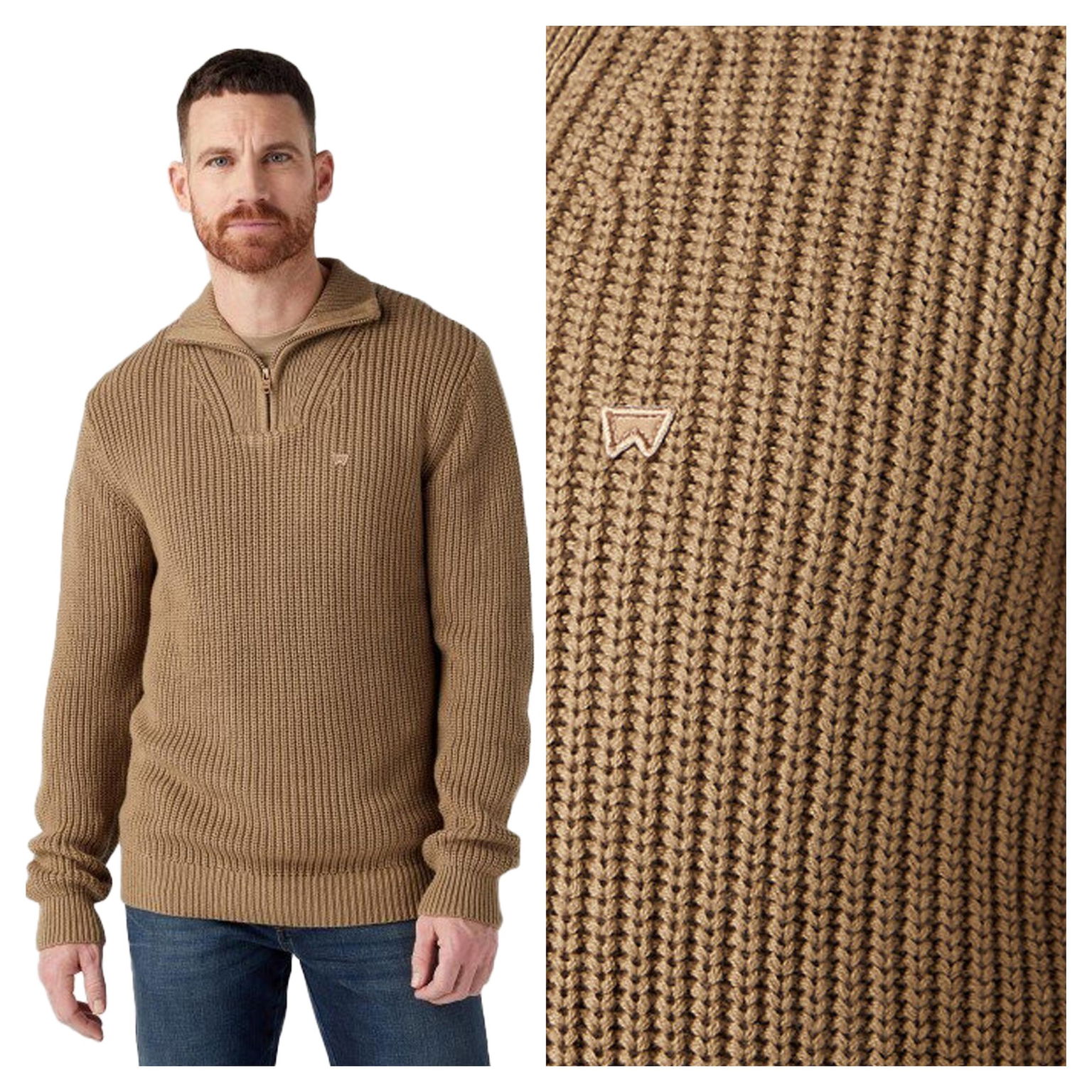Pánsky sveter Wrangler Half Zip Knit M