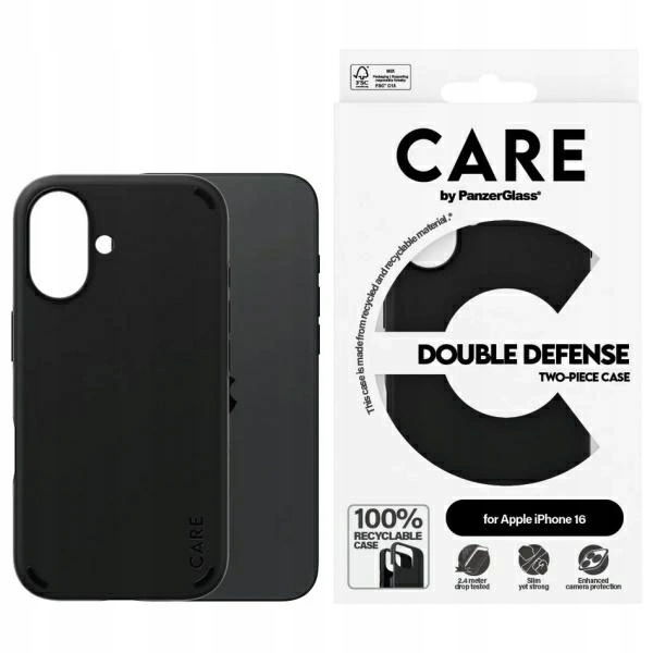 Panzerglass Ochranné Puzdro Pre Iphone 16 Double Defense Zabraňujúce