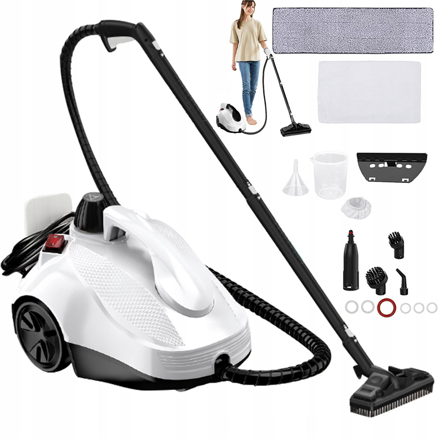 Parný Čistič Parný Mop Veľký Set Príslušenstva 2000W 2L