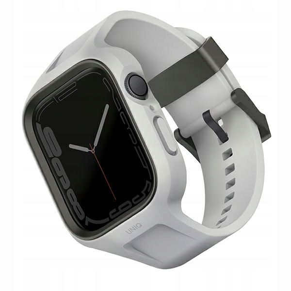 Pásik a puzdro Monos 2v1 pre Apple Watch 4-9, 44/45 mm, šedé