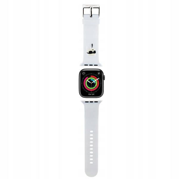 Pásik Karl Lagerfeld 3D Rubber pre Apple Watch 42/44/45/49 mm biely