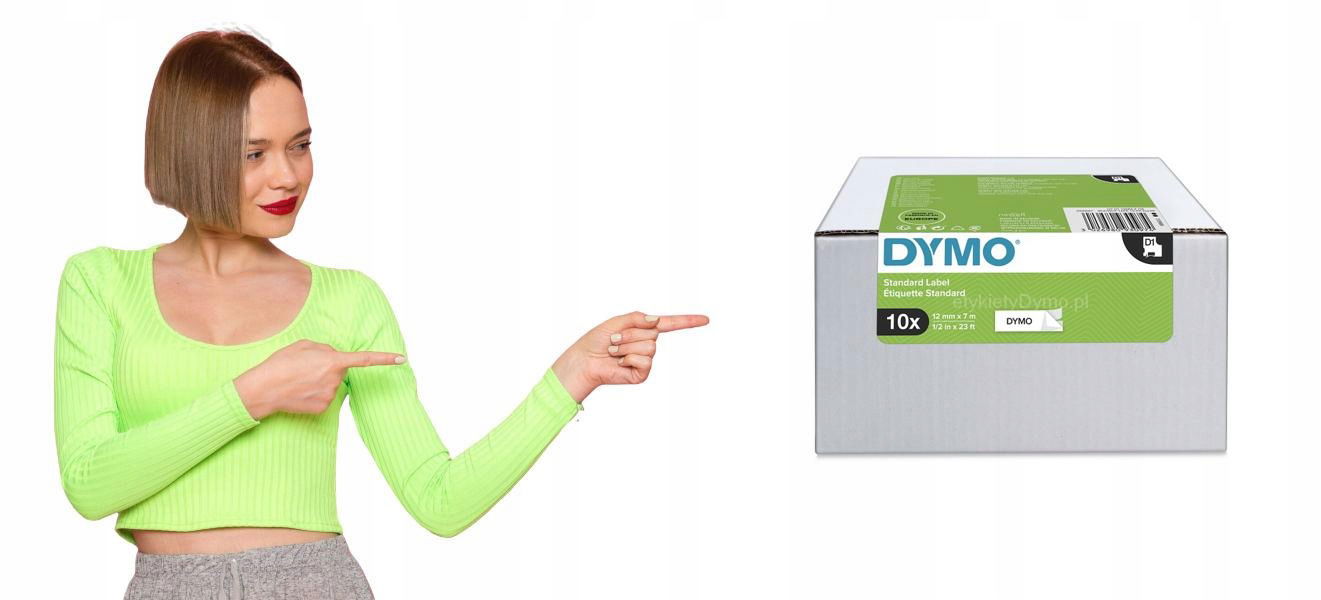 Páska Dymo D1 12 mm x 7 m, čierna biela 10 ks
