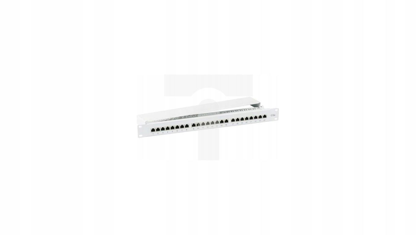 Patch Panel 1U Rack 19 Stp 24x RJ45 Cat5e, sivý
