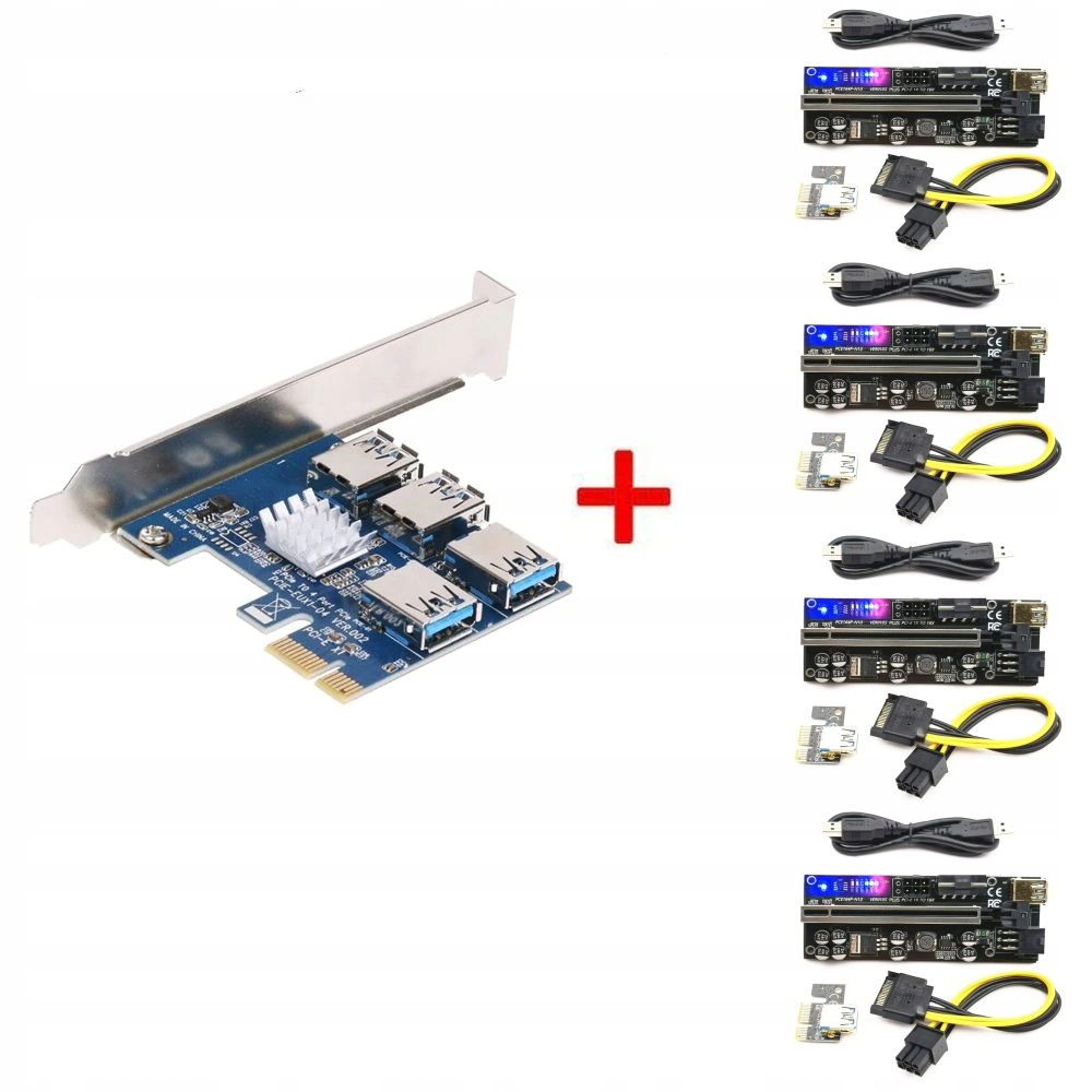 Pci-e Usb Riser Splitter 4x Riser 010 adaptér