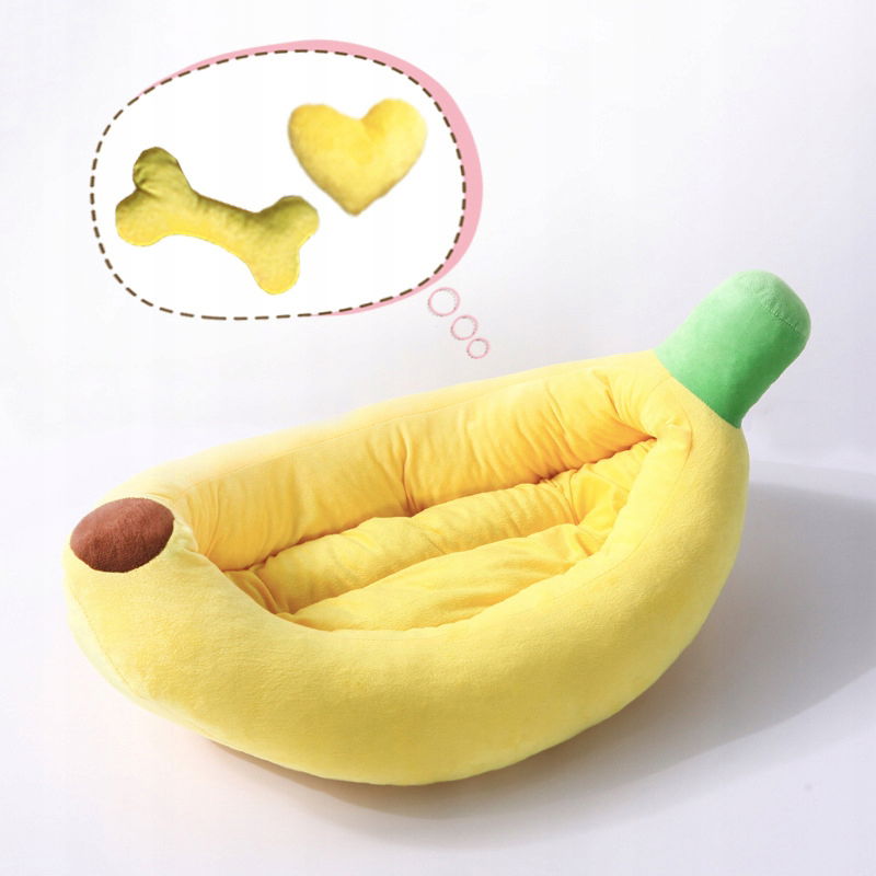 Pelech Pre Psa Mačku 2 Hračky Poduška Lehátko Banan Xs 47X28X10CM