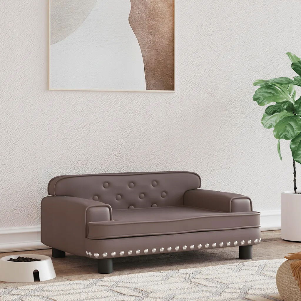 Pelech pre psov hnedý 70 x 45 x 30 cm umelá koža Hnedá 171891