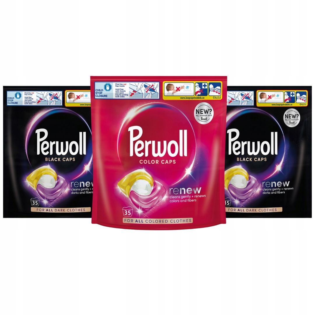 Perwoll Caps Black Color Kapsule na pranie farby a čierneho mixu 3x35 ks