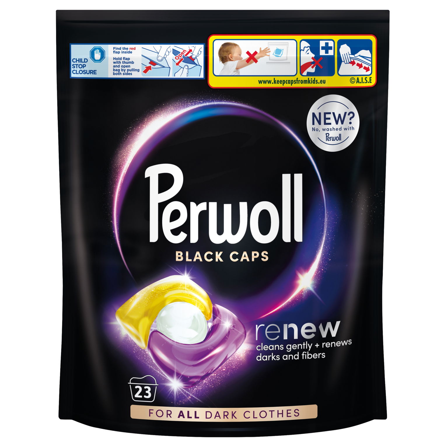Perwoll Kapsule Renew&care 23 Ks Na Pranie Čiernych A Tmavých Tkanín