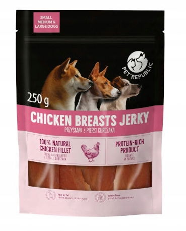 Pet Republic Chicken Breasts Jerky pochúťka z kuracích pŕs pre psa 250 g