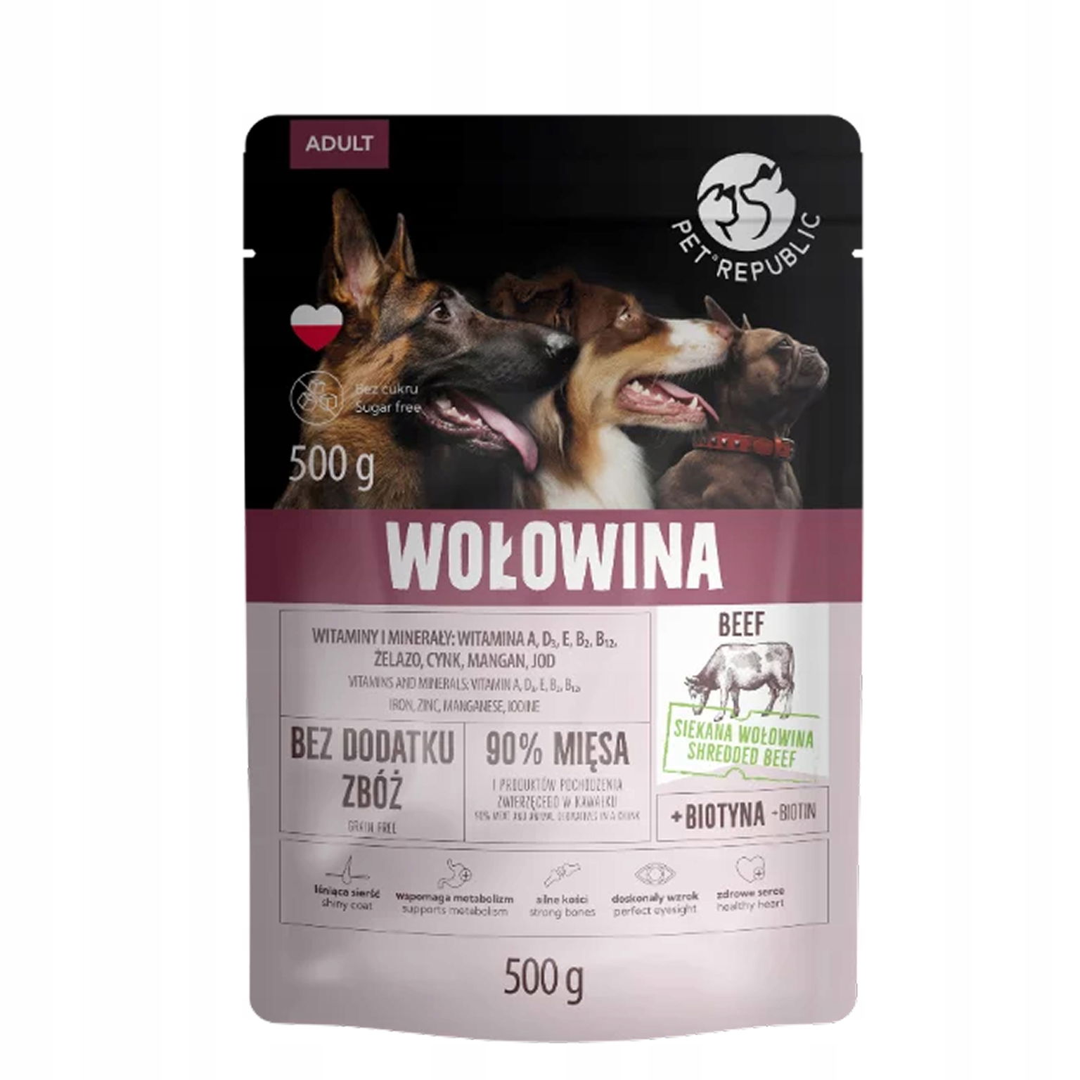 PetRepublic Sáčky pre psa kúsky mäsa v hovädzej omáčke 500 g x 30
