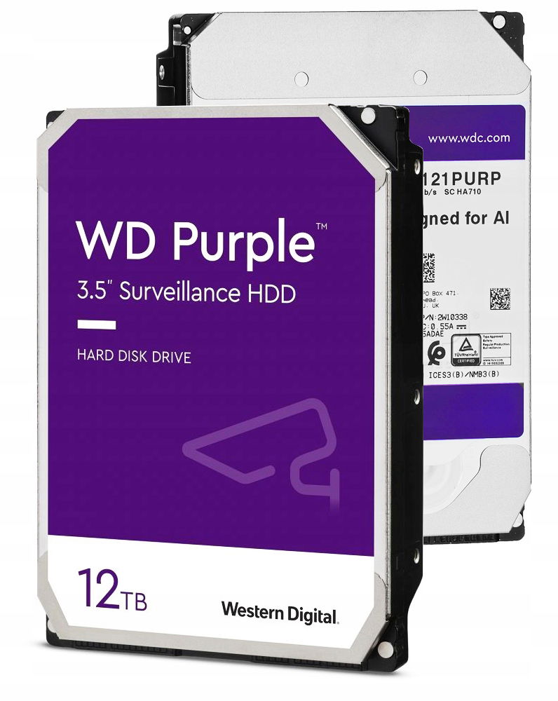 Pevný disk 24/7 Hdd 12TB Western Digital Purple Pro Sata III 3,5"