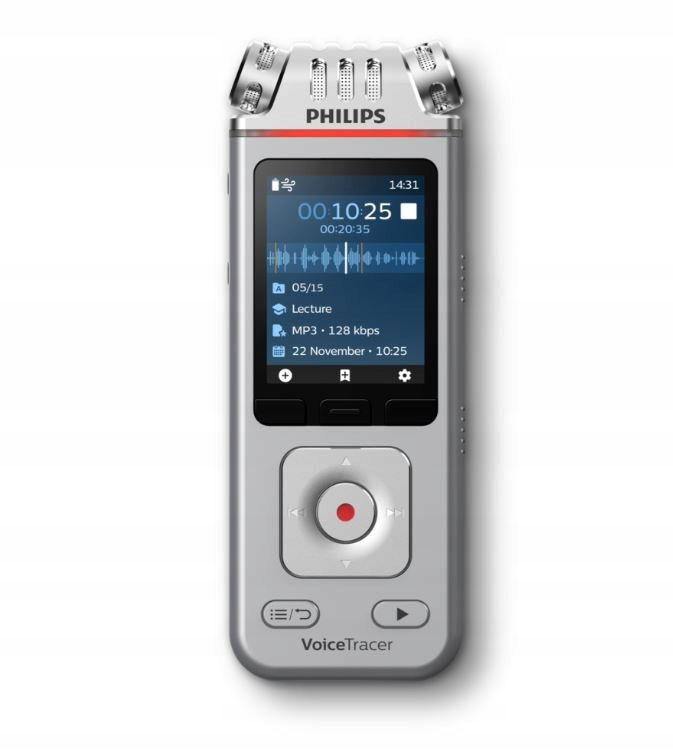 Philips Diktafón DVT4115 Pamäť 8GB, Usb, microSDHC max. 32GB, 3 mikrofóny