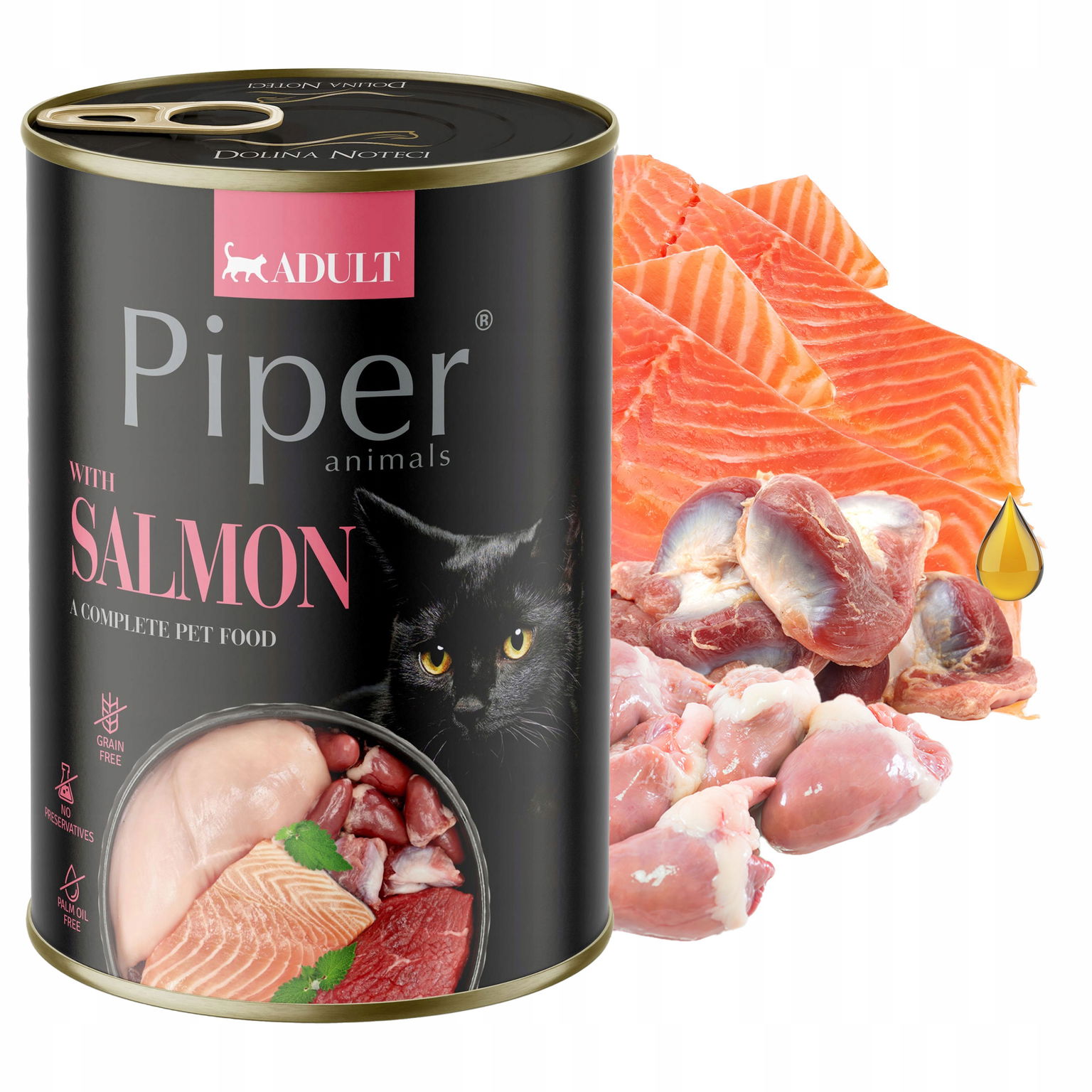 Piper Mokré krmivo pre mačky Dolina Noteci Losos 400 g bez obilnín