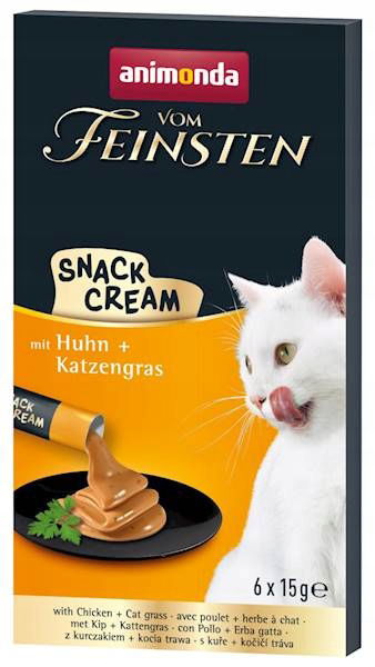 pochúťka pre mačkuAnimonda Snack Cream kuracie a mačacie mäso tráva 6x15 g