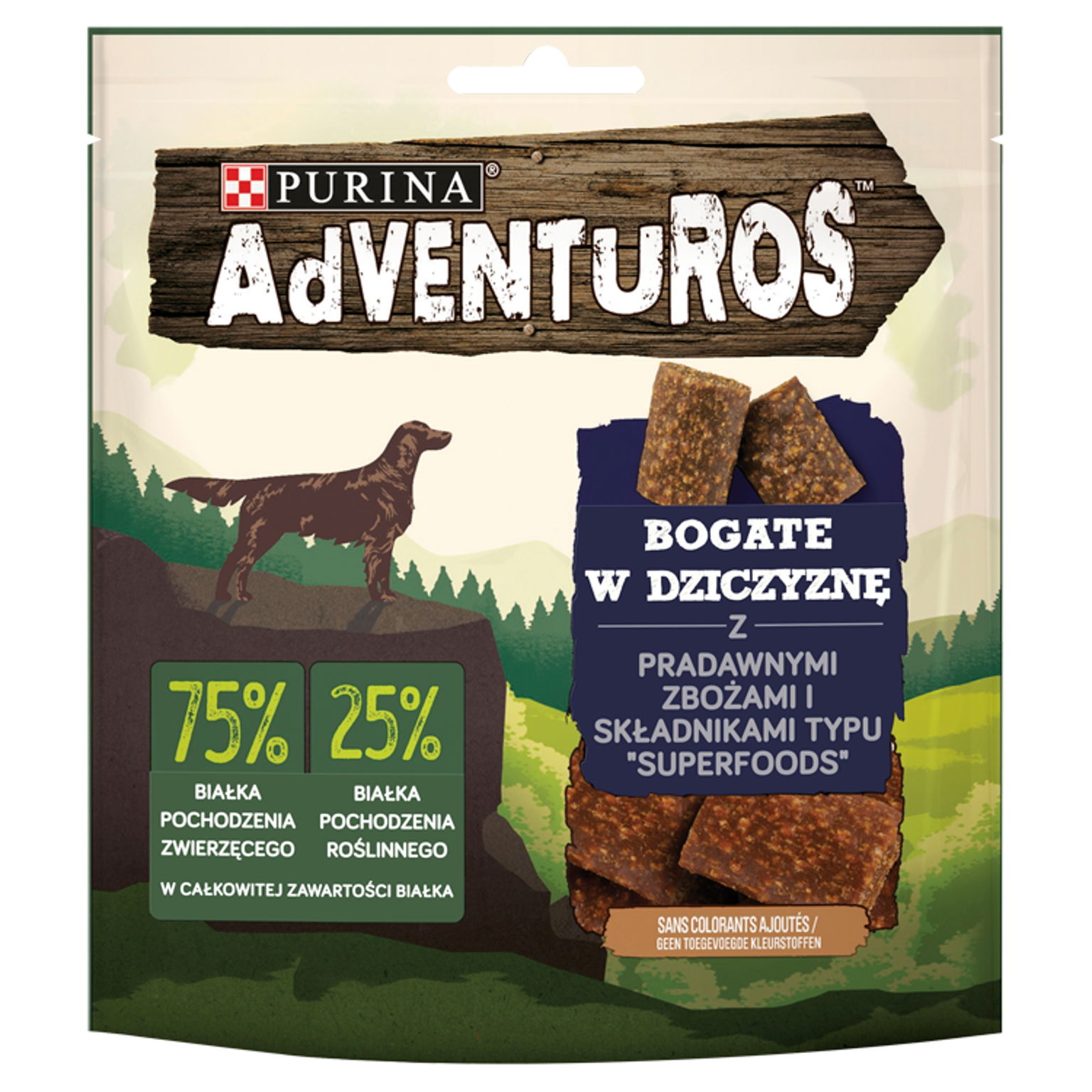 Pochúťky pre pás Purina Adventuros Pochúťky bohaté na zverinu 270 g x 3 ks