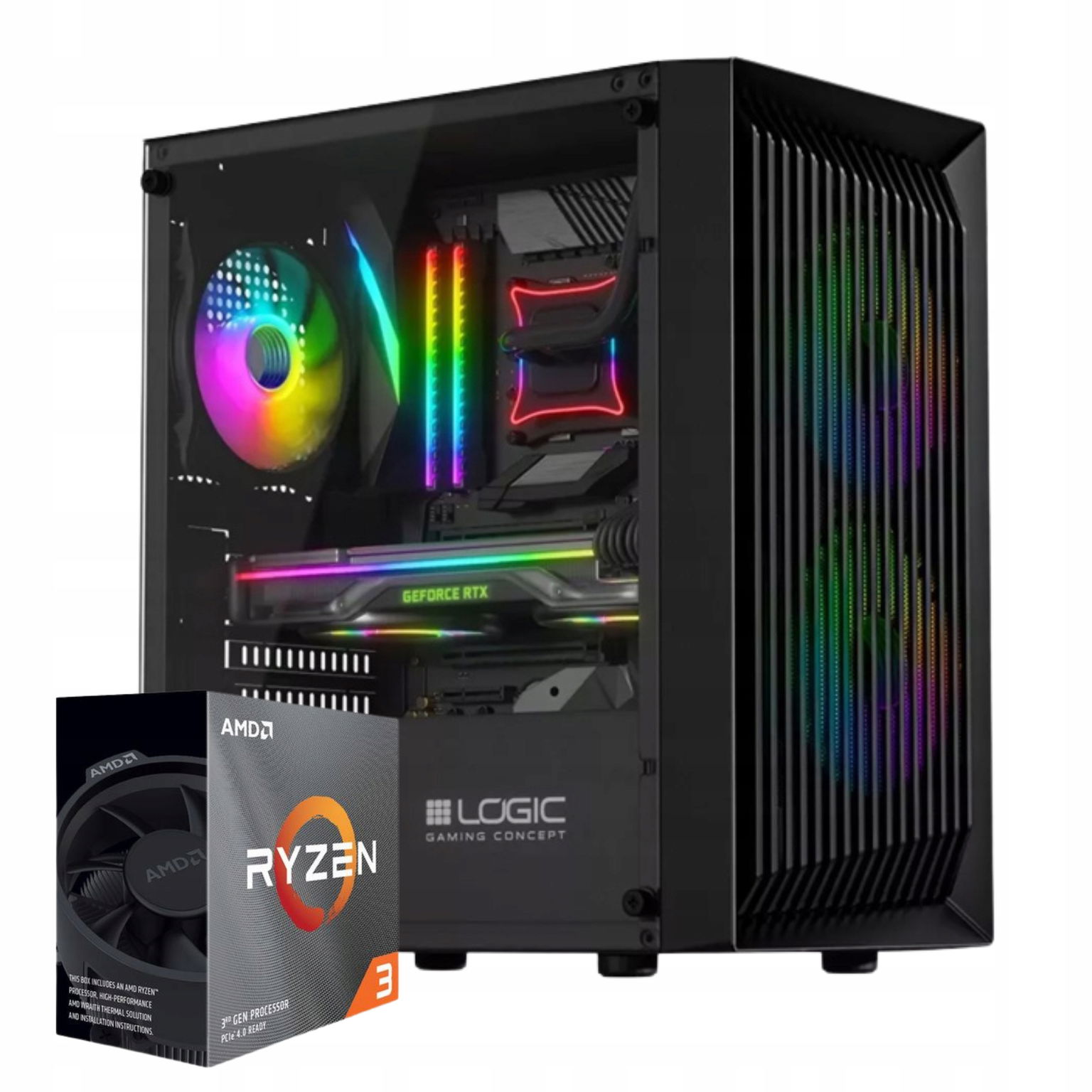 Počítač Ryzen Rtx 5050 16GB DDR4 512GB M2 Windows 11 Herný