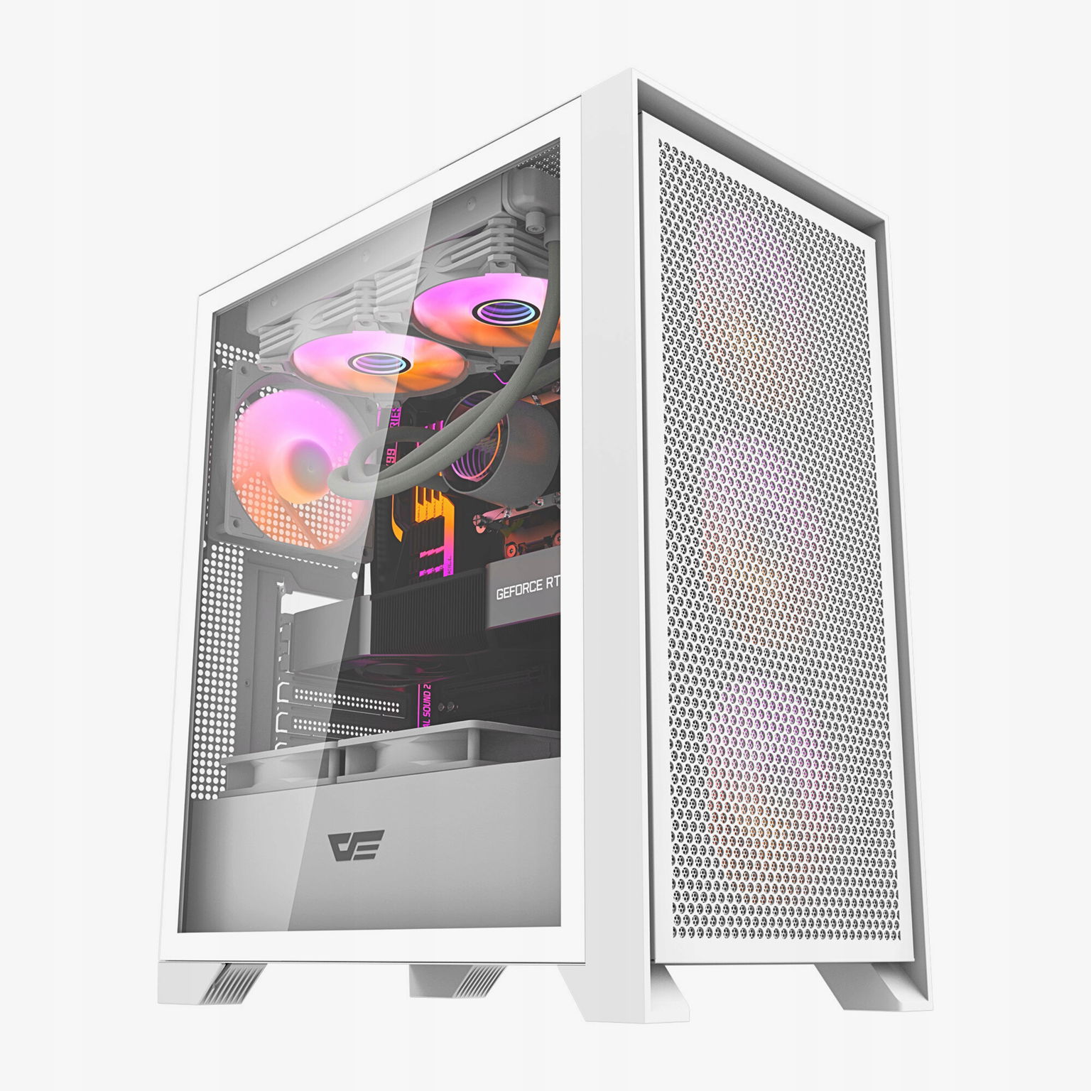 Počítačová skriňa darkFlash DRX70 Mesh biela Midi tower 4 Ventilátory Rgb