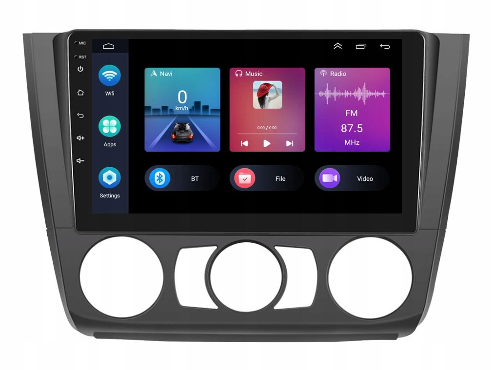 Podofo 2DIN autorádio PEV67 Android, Bmw E81/E82/E87/E88 s man. klím.