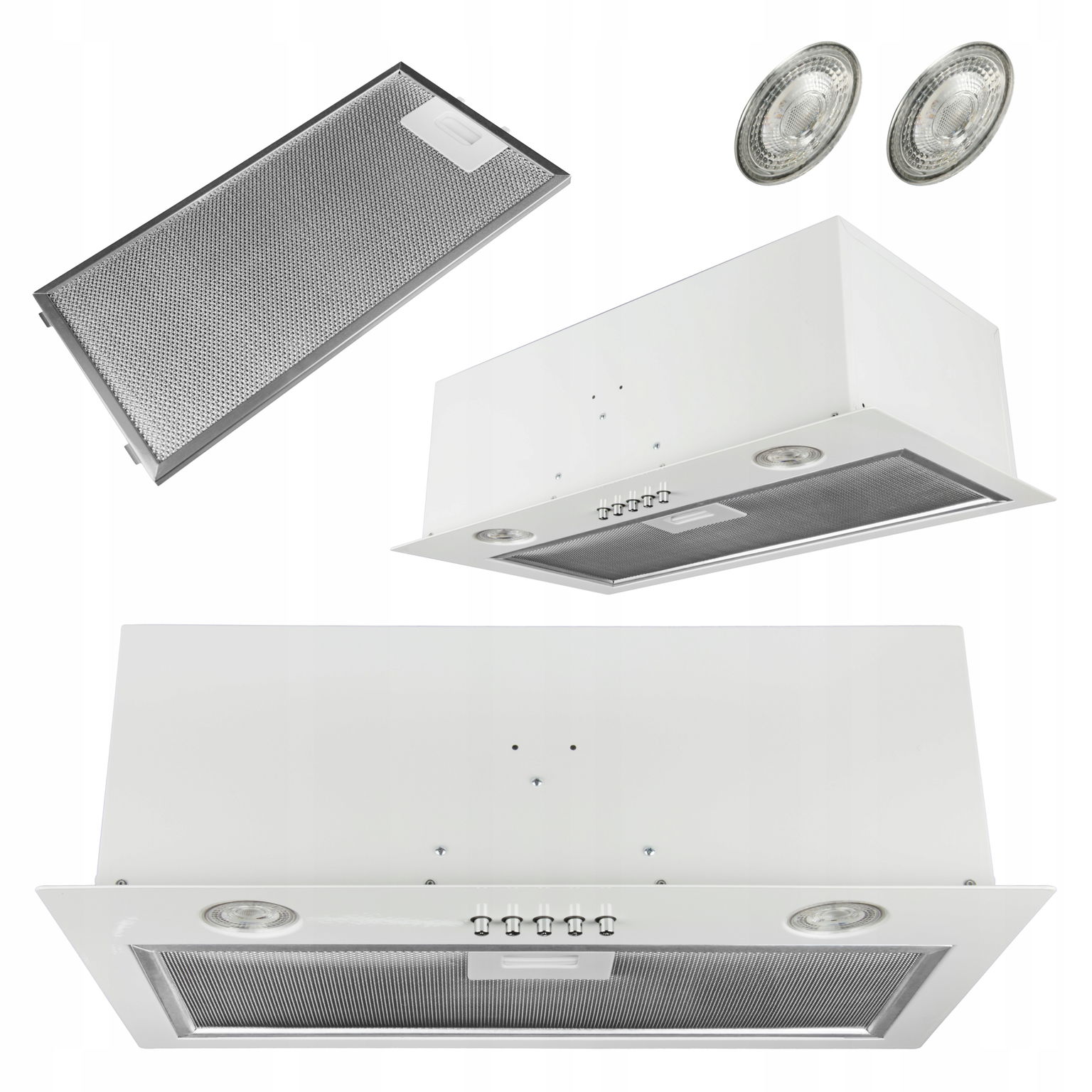 Podskrinkový Kuchynský Digestor 50 CM Biely Led SLIM2 Moderný