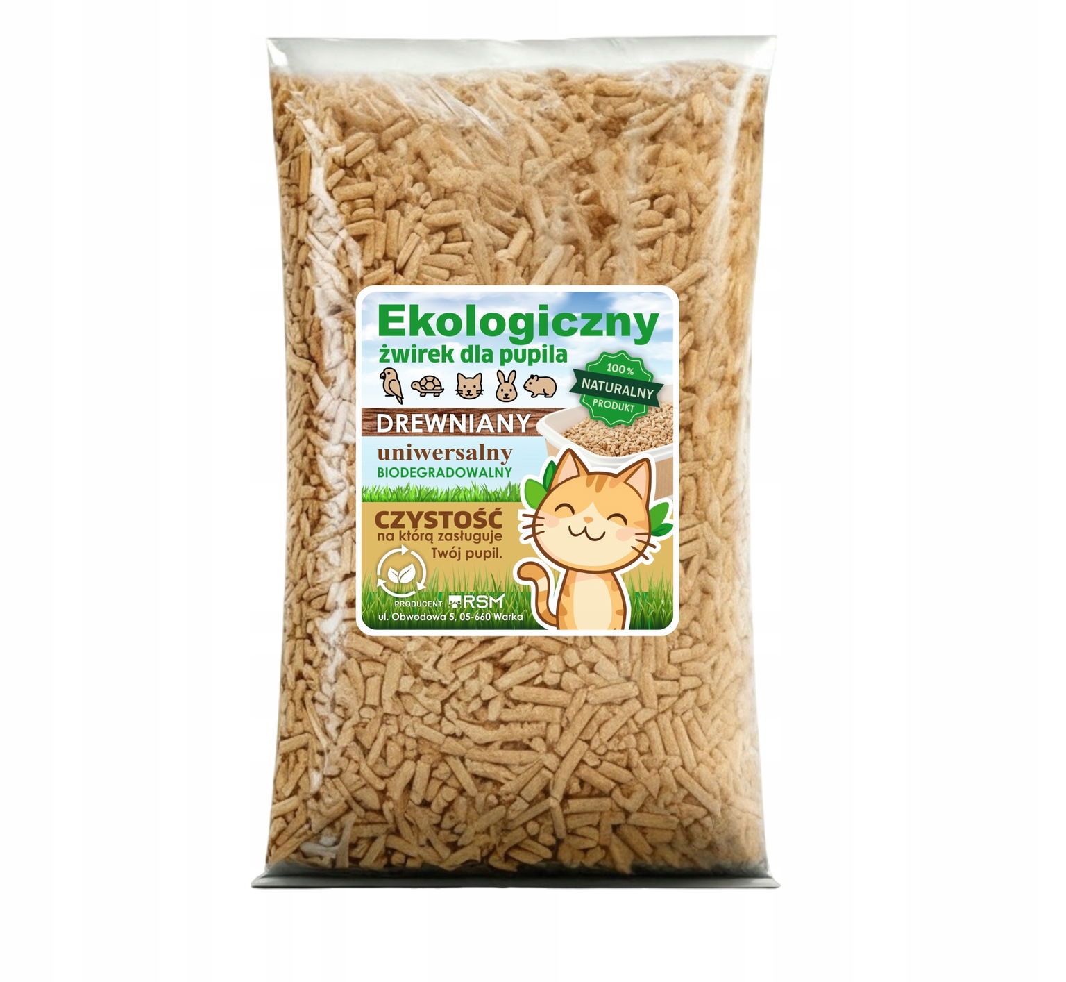 Podstielka Pre Mačku Králika Hlodavce Pelety Drevená 15 Kg