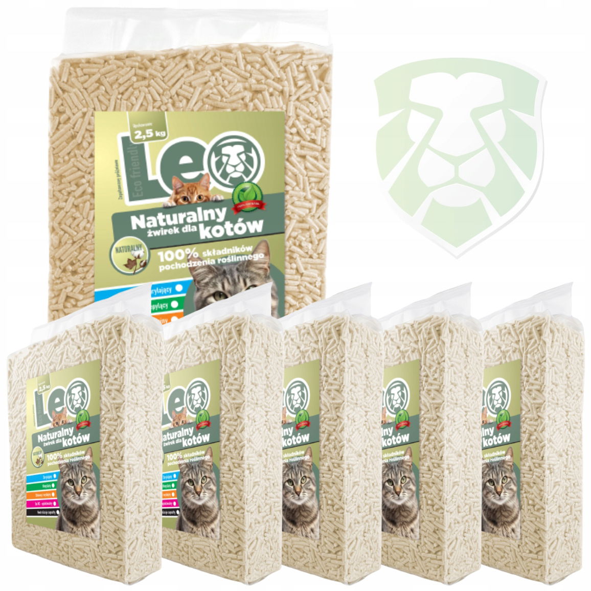 Podstielka pre mačky Leo Prírodná 15 kg Sada tofu jemná, bezpečná a ekologická