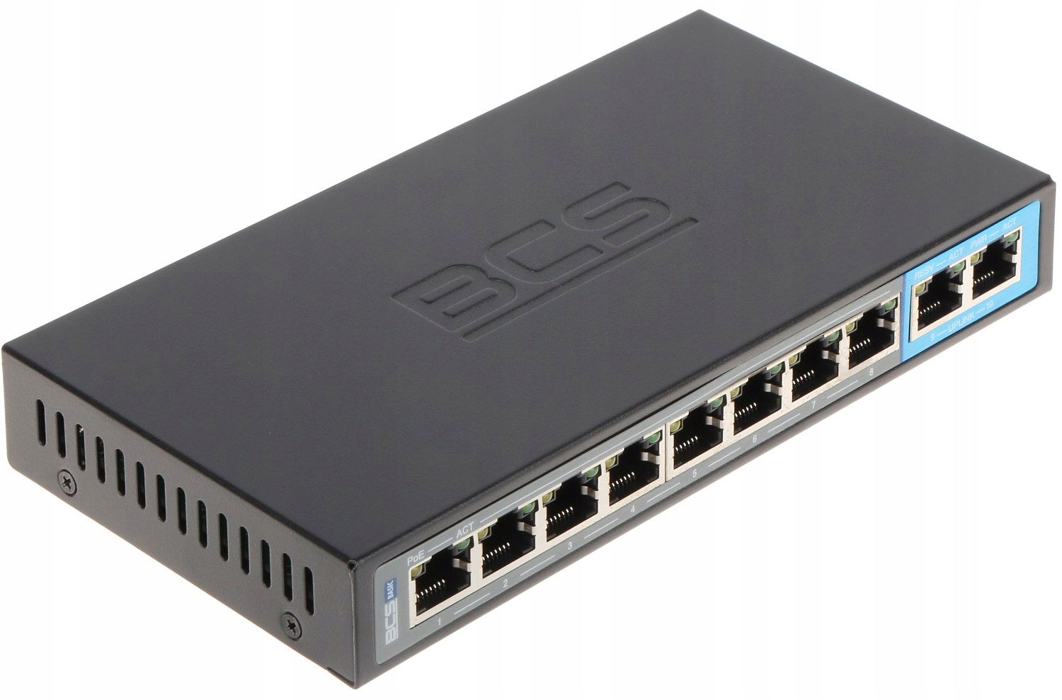 PoE switch pre 8 Ip kamier BCS-B-SP0802 8x Poe 100Mb
