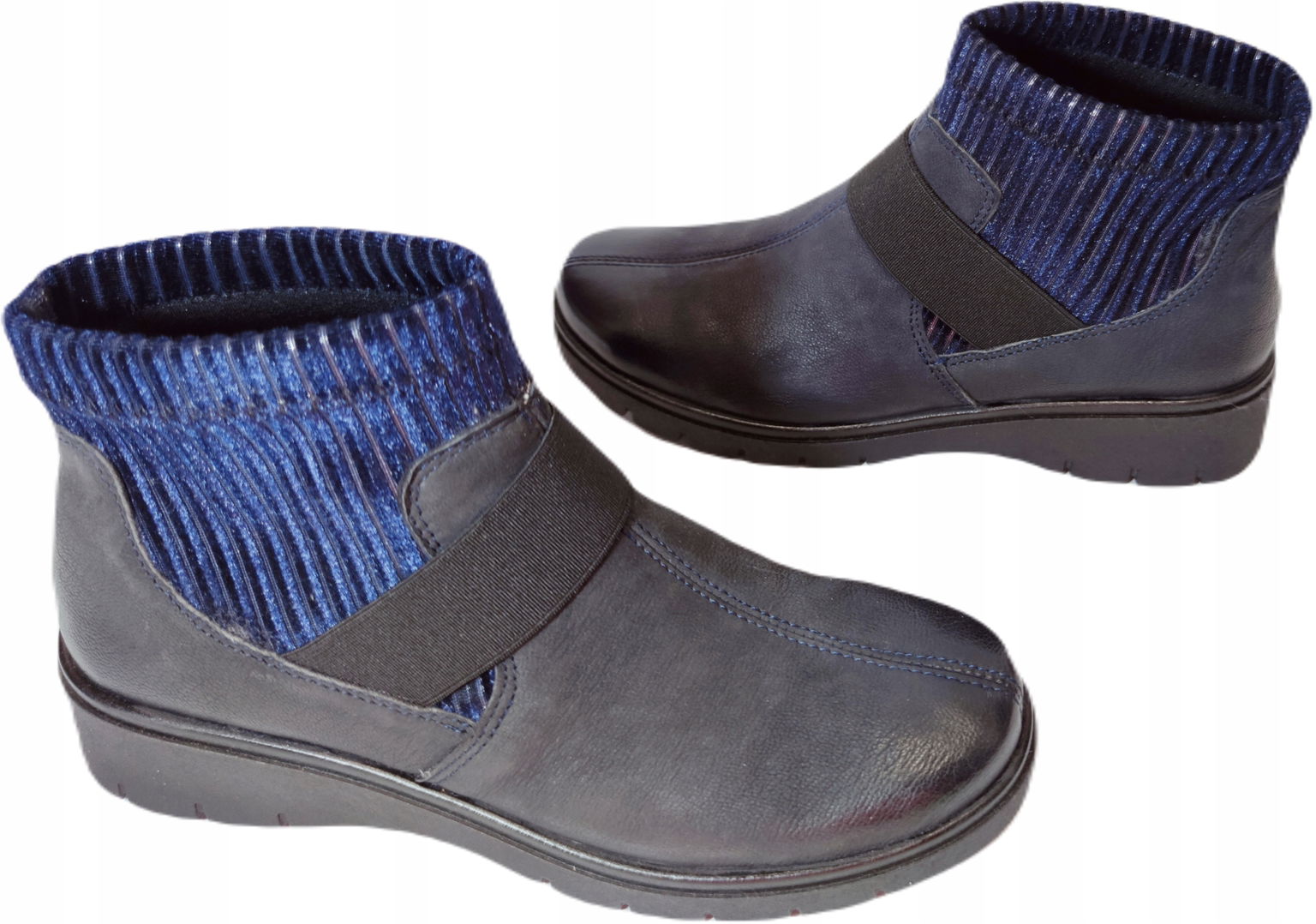 Pohodlné čižmy Relaxshoe 362-017 Námornícka Modrá Koža r39
