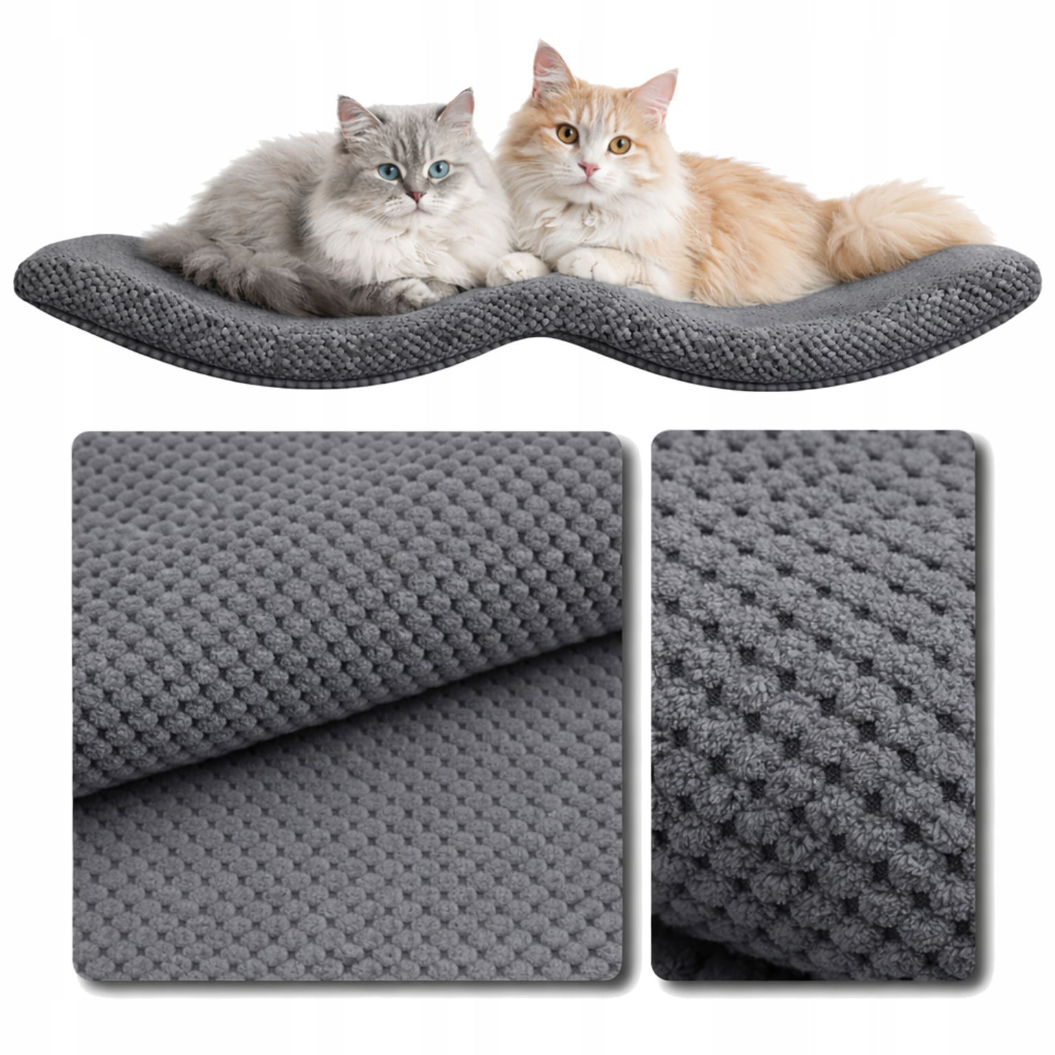 Polica Na Stenu Pre Mačky Závesná Dvojitý Luk 100x32x4 Dot Drak Gray